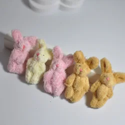 10pcs 4.5cm Soft Mini Joint Rabbit Plush Doll Toys Teddy Bears Animal Stuffed Plush Pendant Keychain Girl DIY Ornaments Gifts