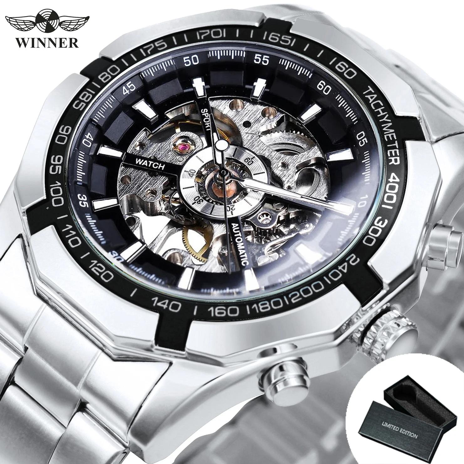 Men's WINNER Classic Skeleton Mechanical Watch