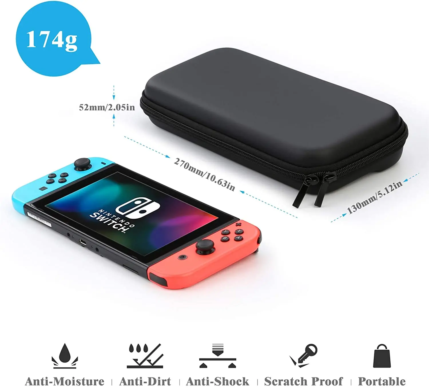 HEYSTOP Bag for Nintendo Switch Protective Hard Portable Travel  Case Shell Pouch, Storage Bag for Switch OLED Game Console