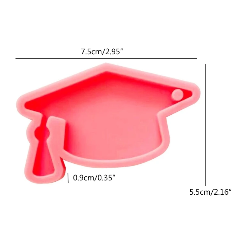 Graduation Hat Keychain Epoxy Resin Mold Handmade Pendant Decor Silicone Mould