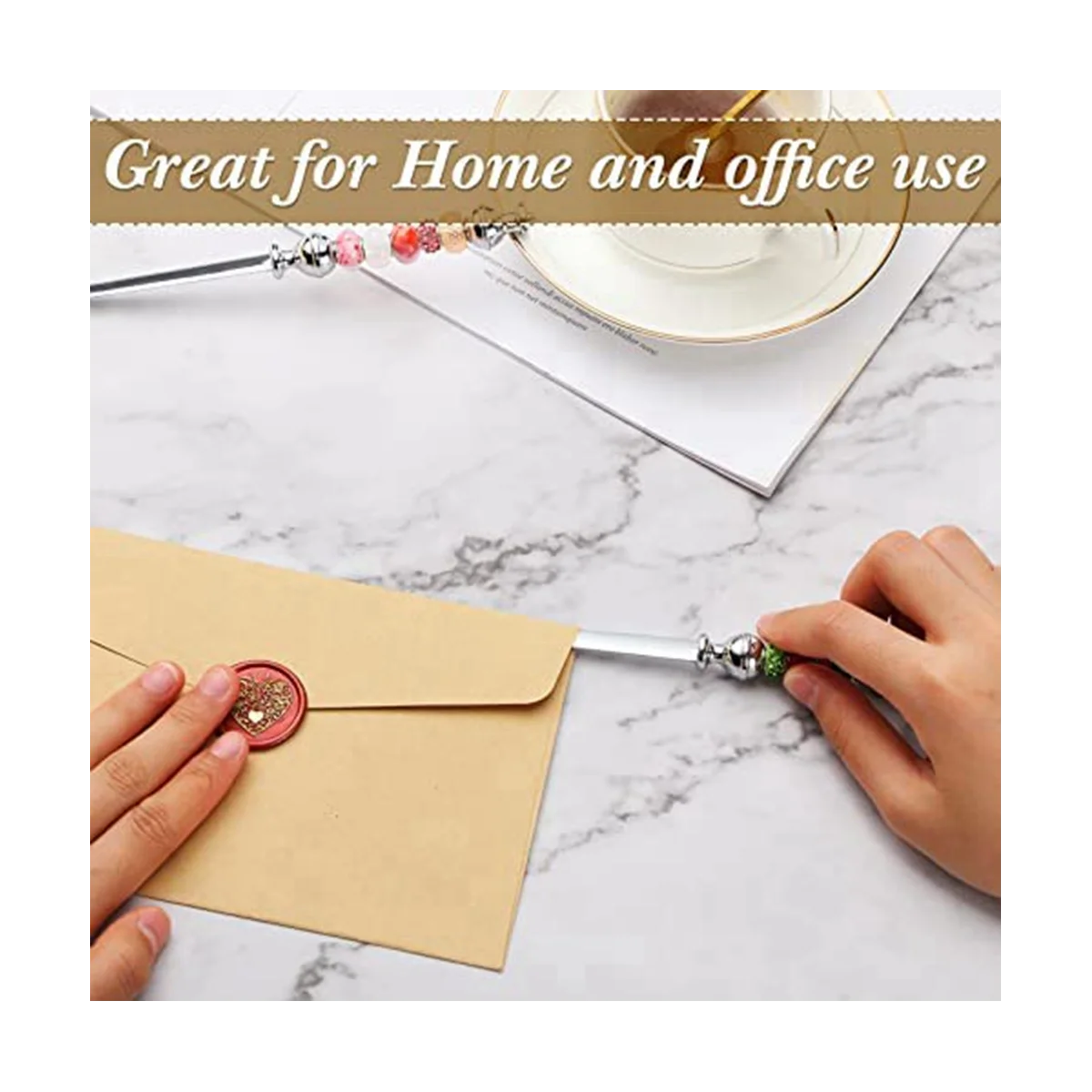 12 Pieces Letter Opener Metal Letter Opener Envelope Opener Knife Beadable Letter Opener( Not Included Beads)