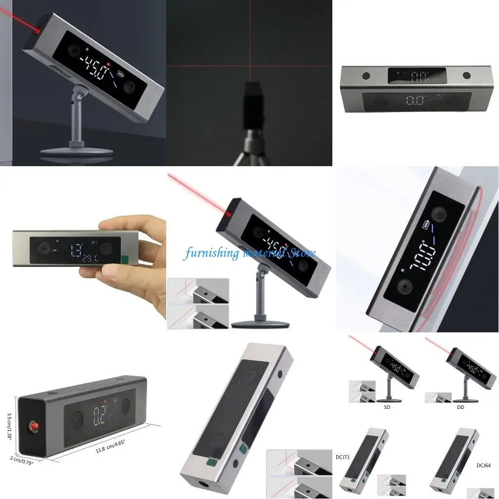 

Y5GD Measure Ruler Inclinometer Dual/Single LED Finder for Woodworking Level Protractor-