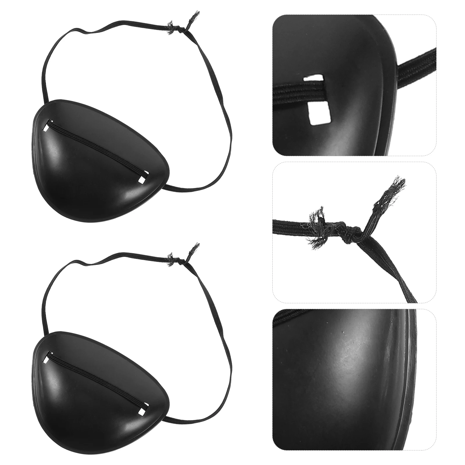

6 Pcs Black Pirate Eyepatch Role Playing Game Party Favor Plastic Prop Halloween Masquerade Cosplay Eye Mask Decor