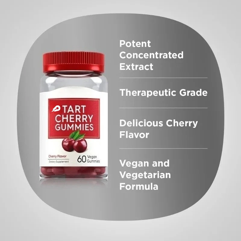 

Cherry Gummies | 60 Cherry Flavored Gummies - Natural Cherry Extract Supplement | Pure, Non GMO, Gluten Free