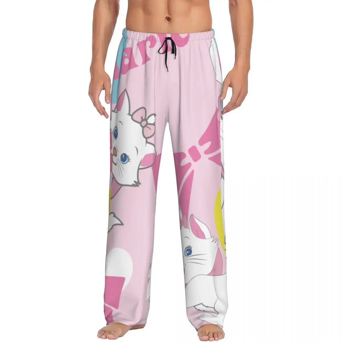 

Custom Aristocats Animation Marie Cat Pajama Pants Men Sleepwear Lounge Sleep Bottoms Stretch with Pockets
