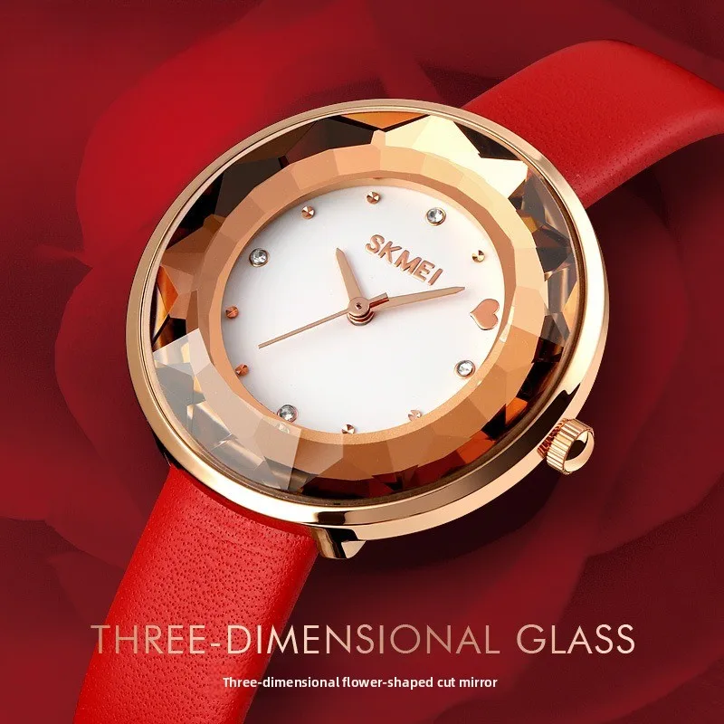 

Новые женские кварцевые часы 2025: 3D цветочный циферблат, завинчивающаяся заводная головка, в комплект в подарочную коробку