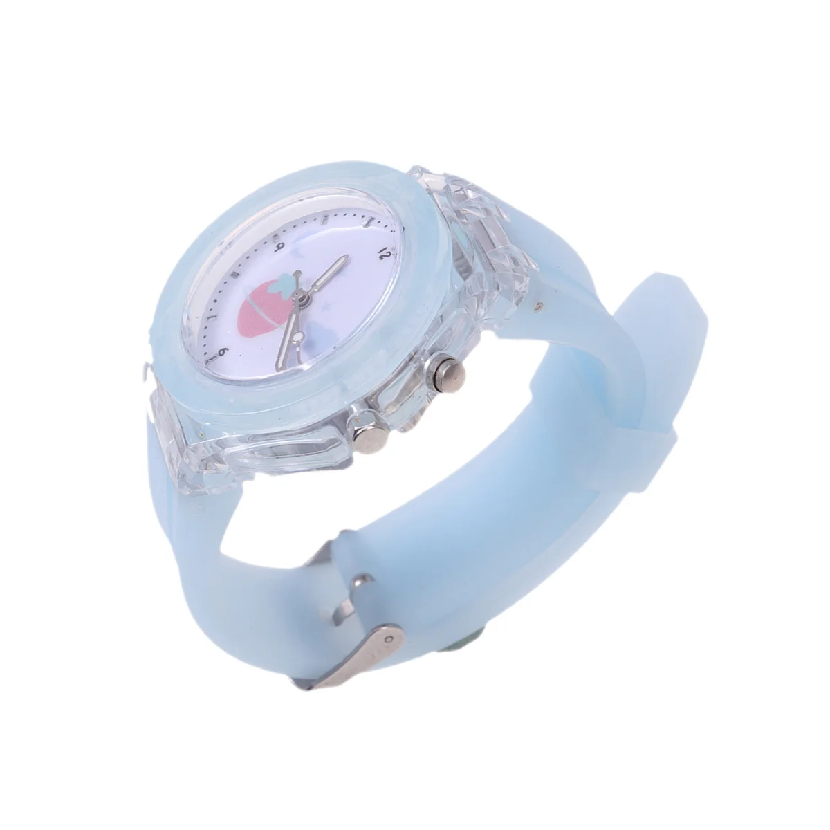 ساعة مضيئة بلون الحلوى وسوار معصم متوهج مريح وآمن لساعة الضوء الليلي