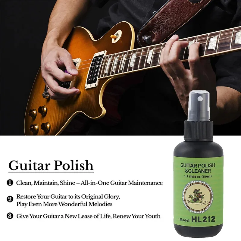 All-in-One Guitar Cleaning Kit - Fretboard Lemon Oil + Polish + String Cleaner for Guitar Care & Maintenance