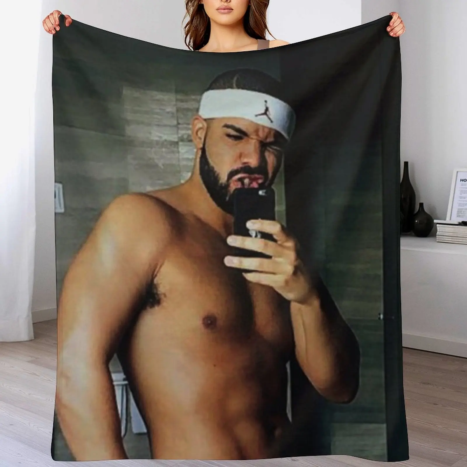 

Drake Shirtless Throw Blanket Soft Furry anime blankets ands Blankets