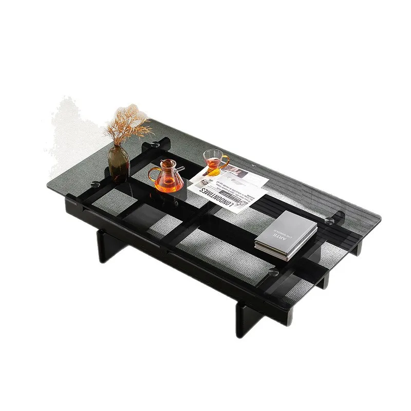 中世風ウォールナット突板コーヒーテーブルティーテーブルホームリビングルームハイエンドライトラグジュアリー収納付き丸型ティーサイドテーブル