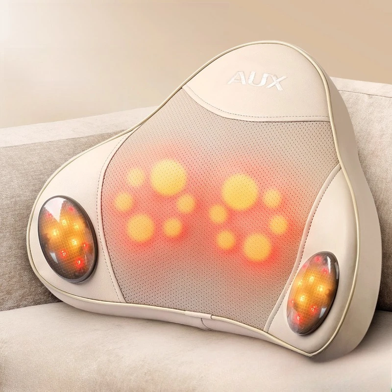 Home Shiatsu Kneading Massage Cushion - Automatic Full-Body Massager for Neck Shoulder Waist with Heat Therapy