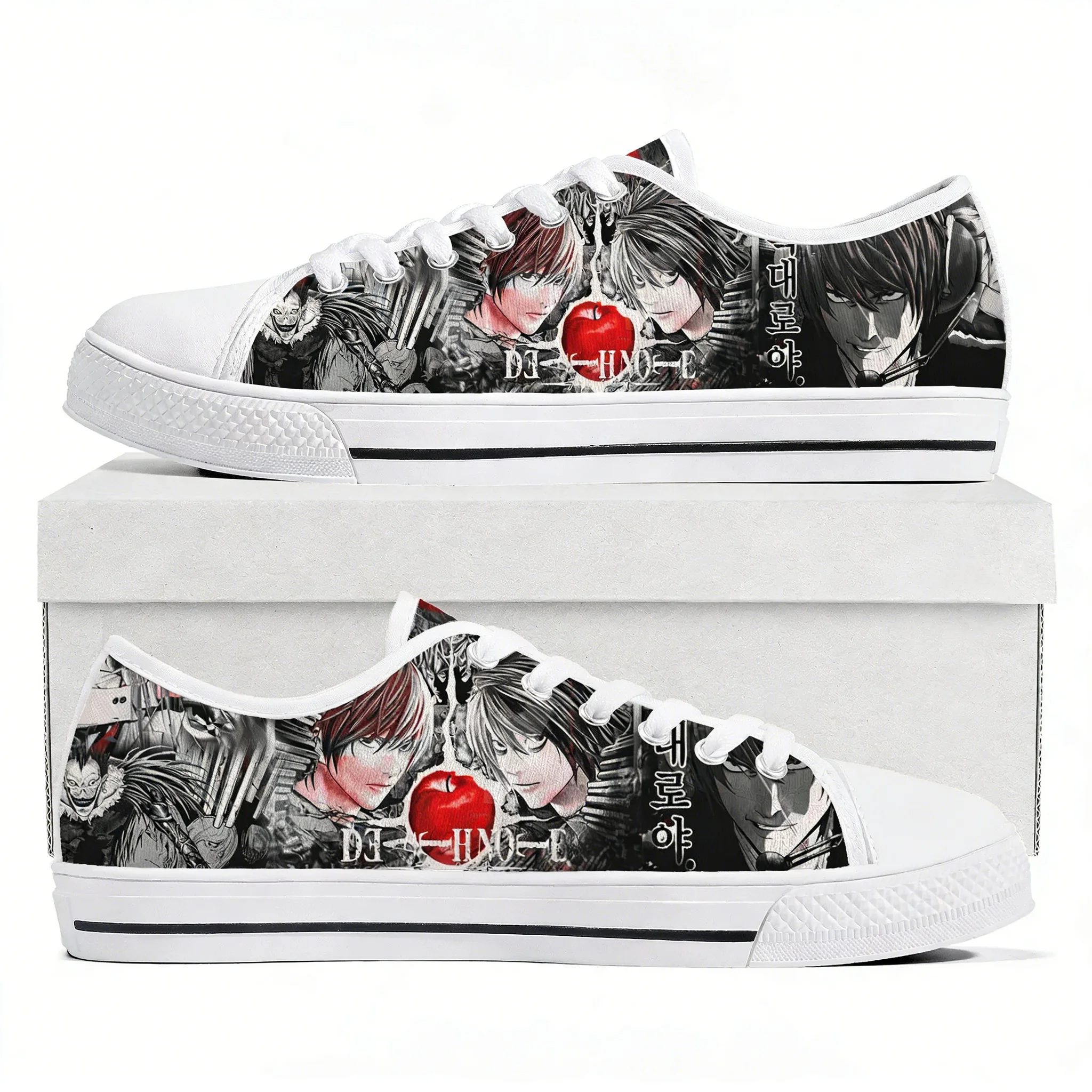 

Japan Anime DEATH NOTE Low Top Lightweight Sneakers Mens Womens Teenager Canvas Sneaker Casual Couple Hiking Lightweight Shoes