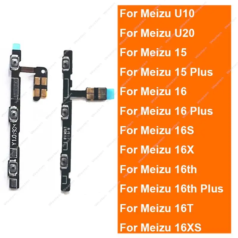 For Meizu 15 16 16T 16S 16X 16XS 16th Plus U10 U20 On OFF Power Volume Button Ribbon Switch Control Side Key Flex Cable Parts