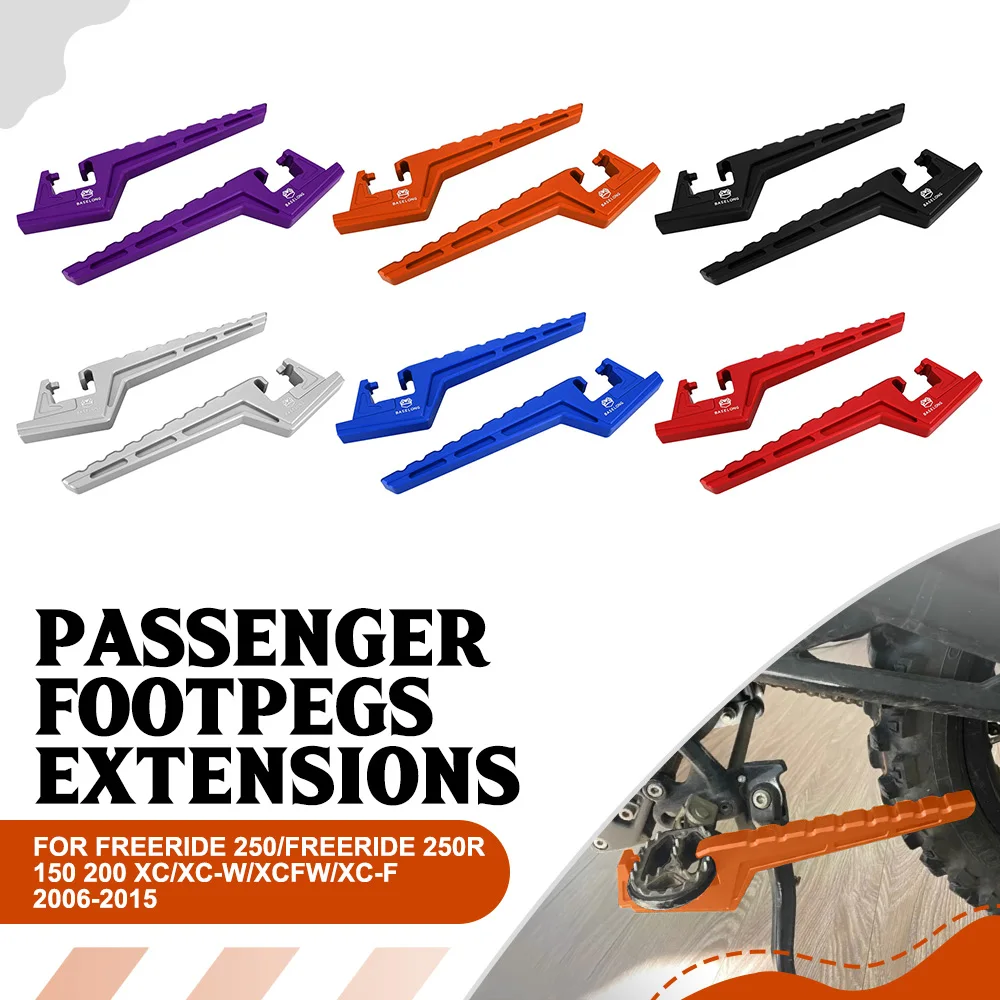 

Aluminium Passenger Foot Peg Extensions Extended For 125 200 250 300 380 400 EXC/350 EXC-F/MXC 2000-2014 2015 2016 Motorcycle
