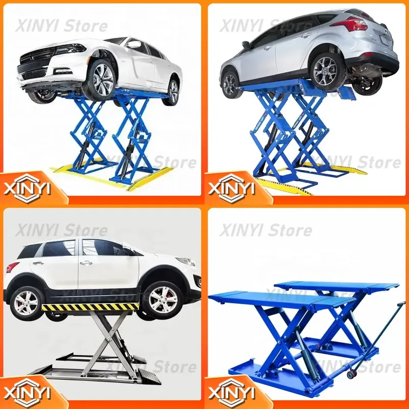 Scissor Lift for Cars for Hydraulic Car Lift for Garage for Double Cylinder Multivoltage Bridge Lifter for Custom Color