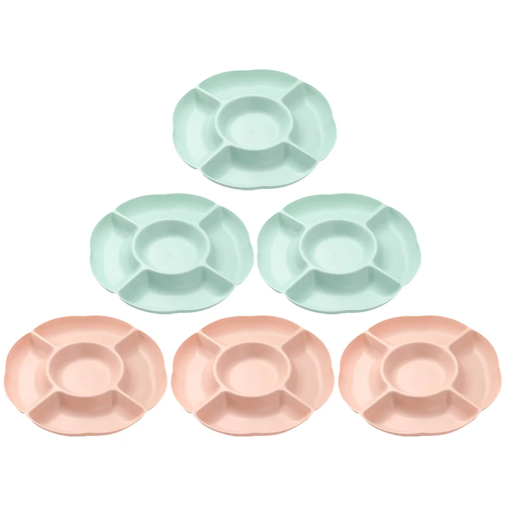 

6 Pcs Divided Tasting Tray Fruit Plate Snack Nut Melon Seed Appetizer Platter Compartmentalized