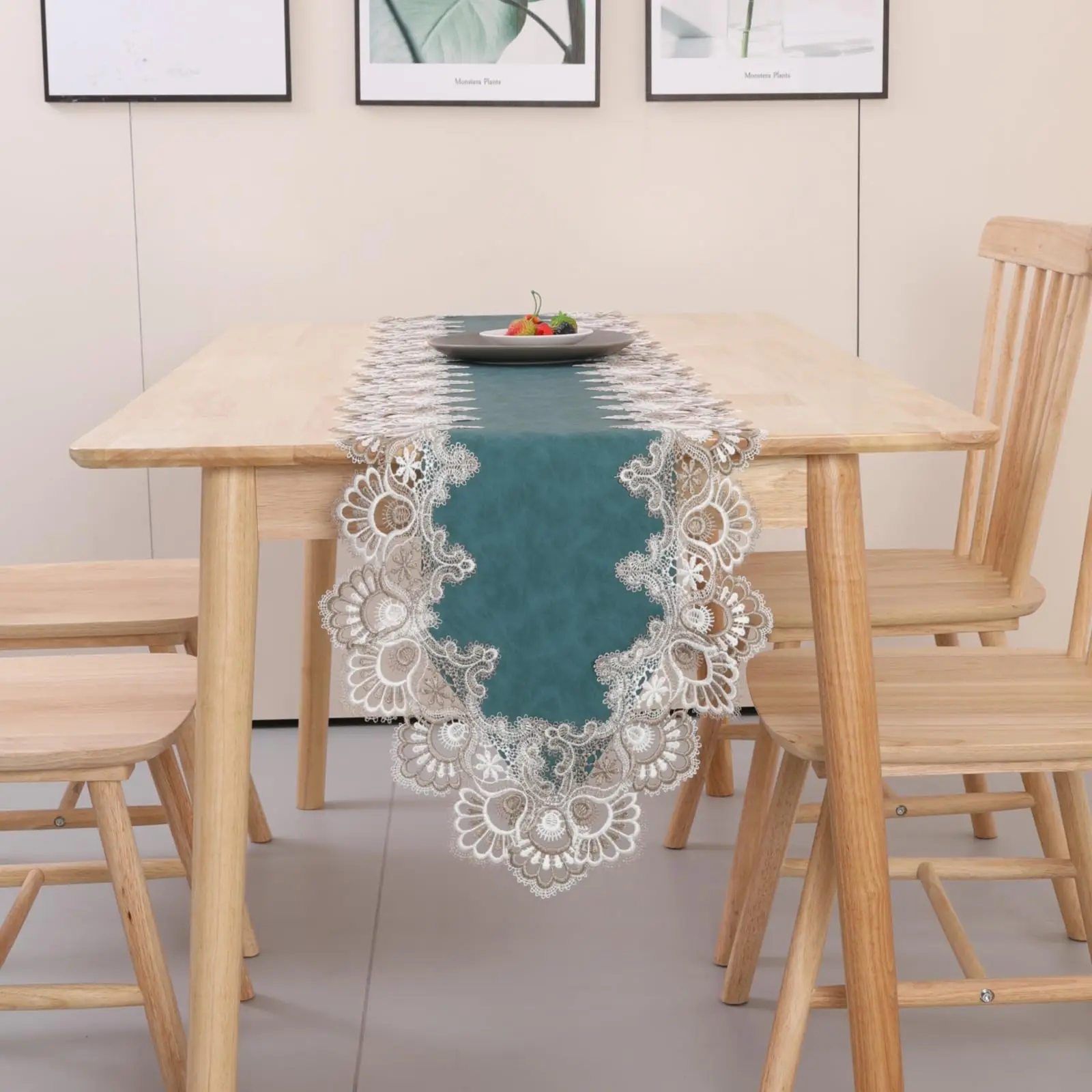 

Vintage Lace Table Runner Macrame Embroidered Floral Table Runners for Kitchen Tabletop Party Decorations