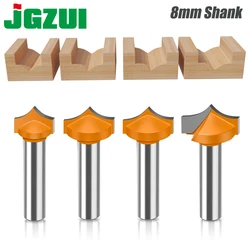 1-4Pcs 8mm Shank Woodworking Router Bit Set ,Tip engraving Knife,Door Plate Knife,Numerical Control Engraving Machine Tools