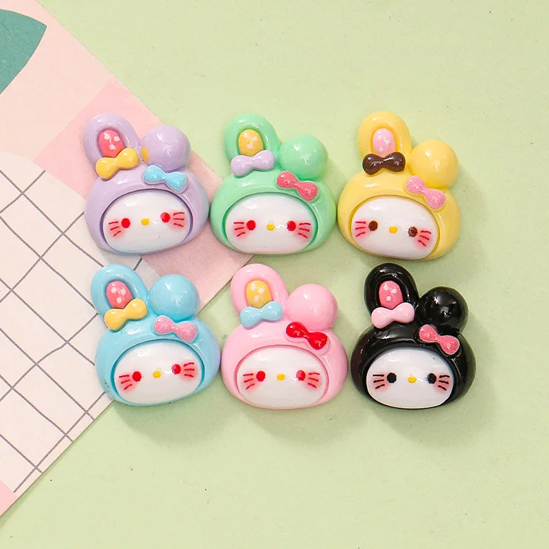 5pcs cartoon sanrio hello kitty flatback resin charms crafts embellishments diy cabochons decoration accessories