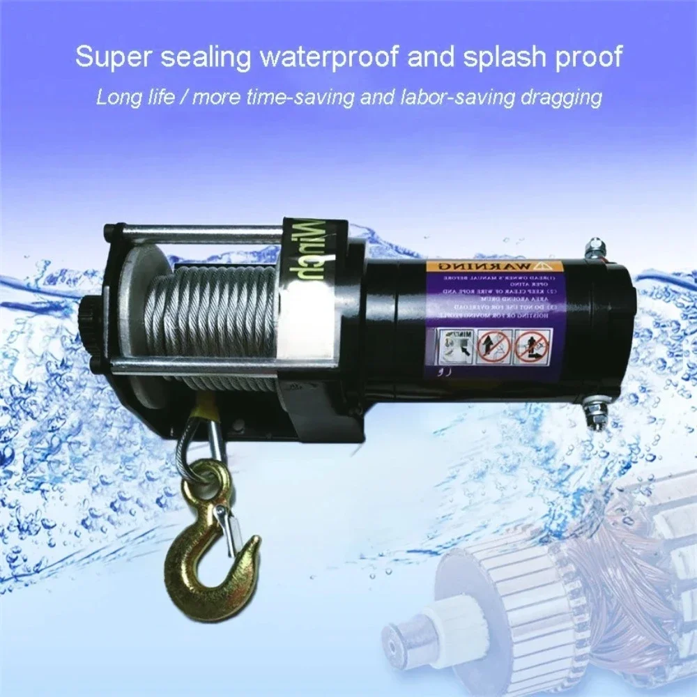 Vehicle Self-rescue Off-road Winch 3000lbs 12V 24V Off-road Vehicle Winch Electric Winch Traction for Vehicle Crane