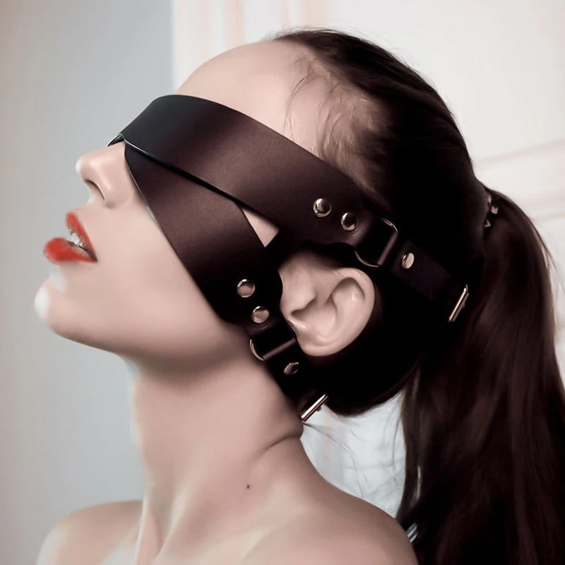 New Adult Erotic SM Bondage Leather Hanging Ear Blindfold Female Pornography Seduction Mask Couple Dating Flirting Game Sex Toys