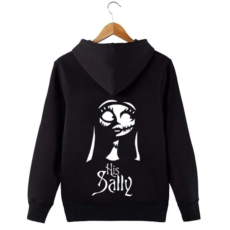 

Vintage Jack and Sally Couple Printed Hooded Sweatshirt Men Women Harajuku Rapper Hip Hop Streetwear Men's High Street Hoodie