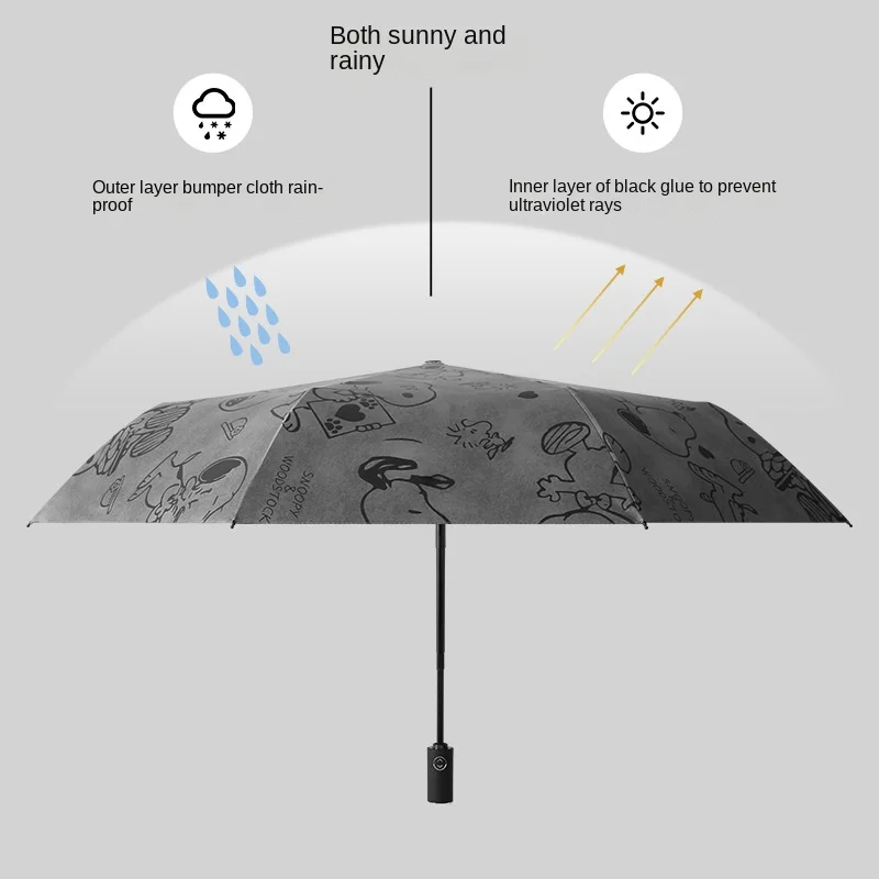 Snoopy Automatic Umbrella Anime Parasol Anti-UV Folding Wind Resistant Umbrella Cartoon Women Outdoor Sun Protection Umbrella