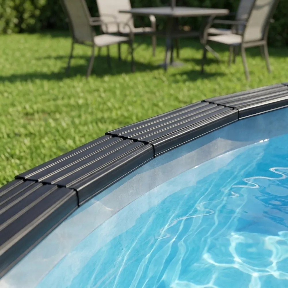 PE-Based Flat Coping Strips for Above Ground Swimming Pools Designed to Maintain For Overlap for liner Position During Use