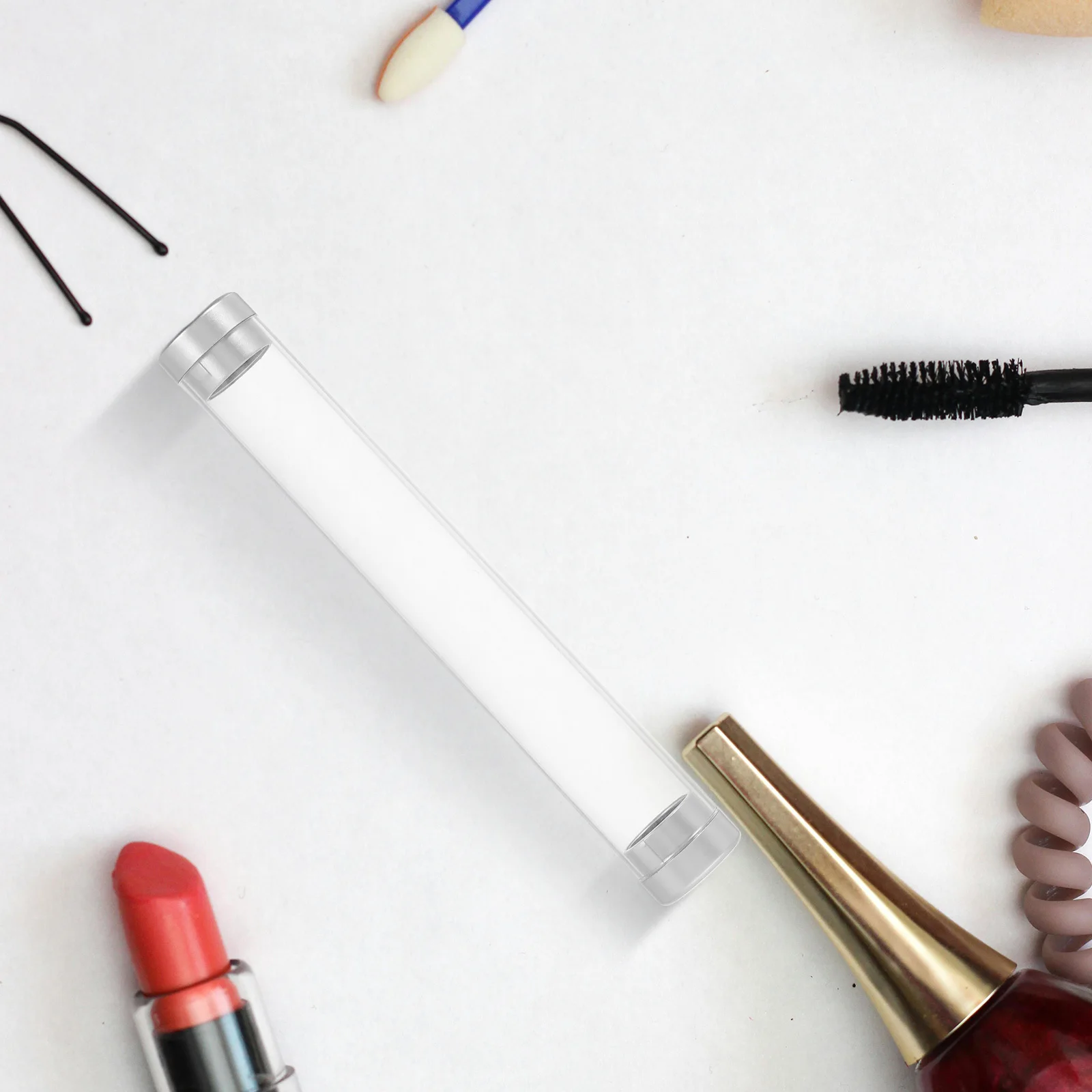 

8Pcs Clear Plastic Tweezer Storage Tube Round Dual Opening Makeup Tool Organizer Portable Eyelash Holder Case for Precision