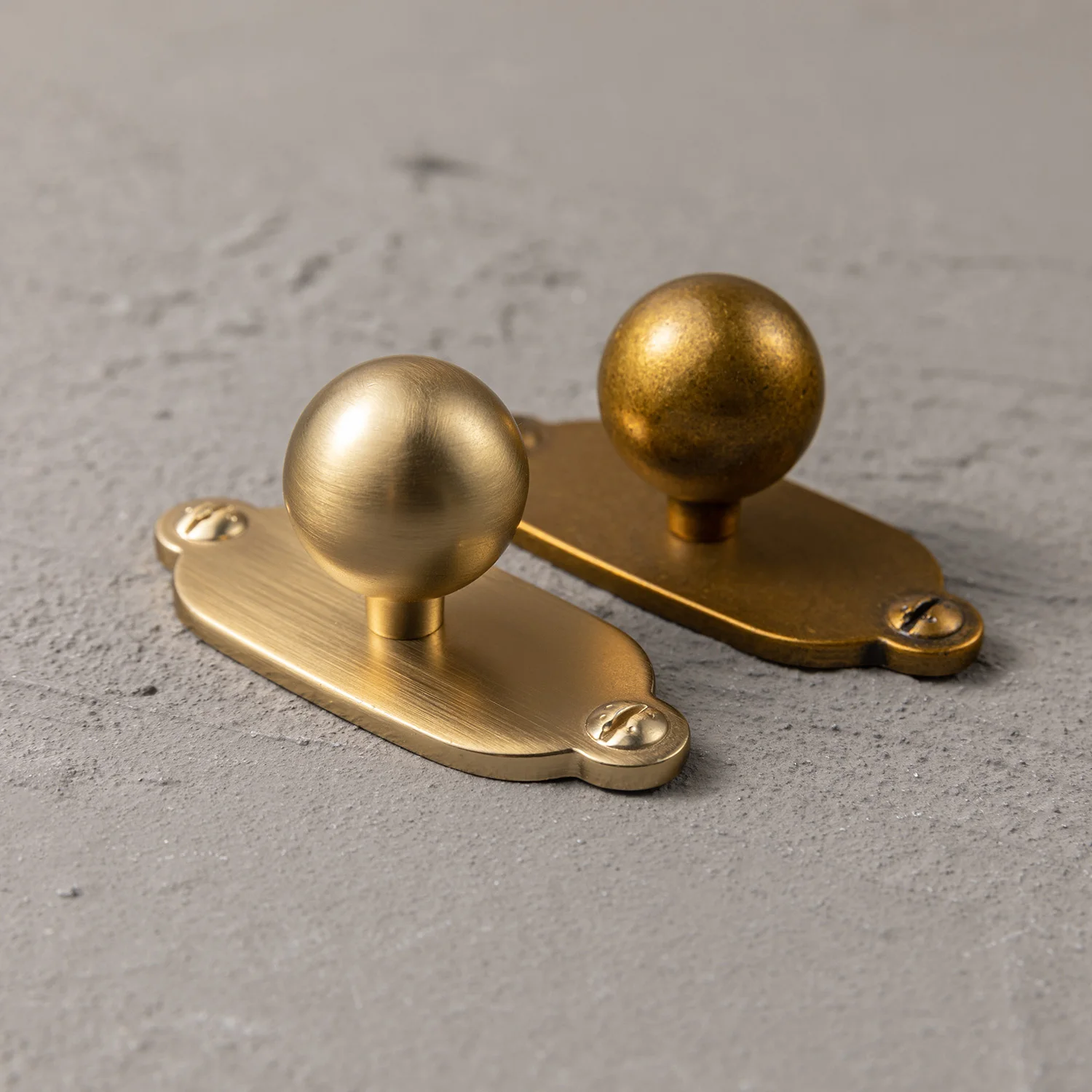 Goo-Ki Antique Brass Round Drawer Knob with backplate Zinc Alloy Champagne Bronze Cabinet Knobs and Pulls for Kitchen Furniture