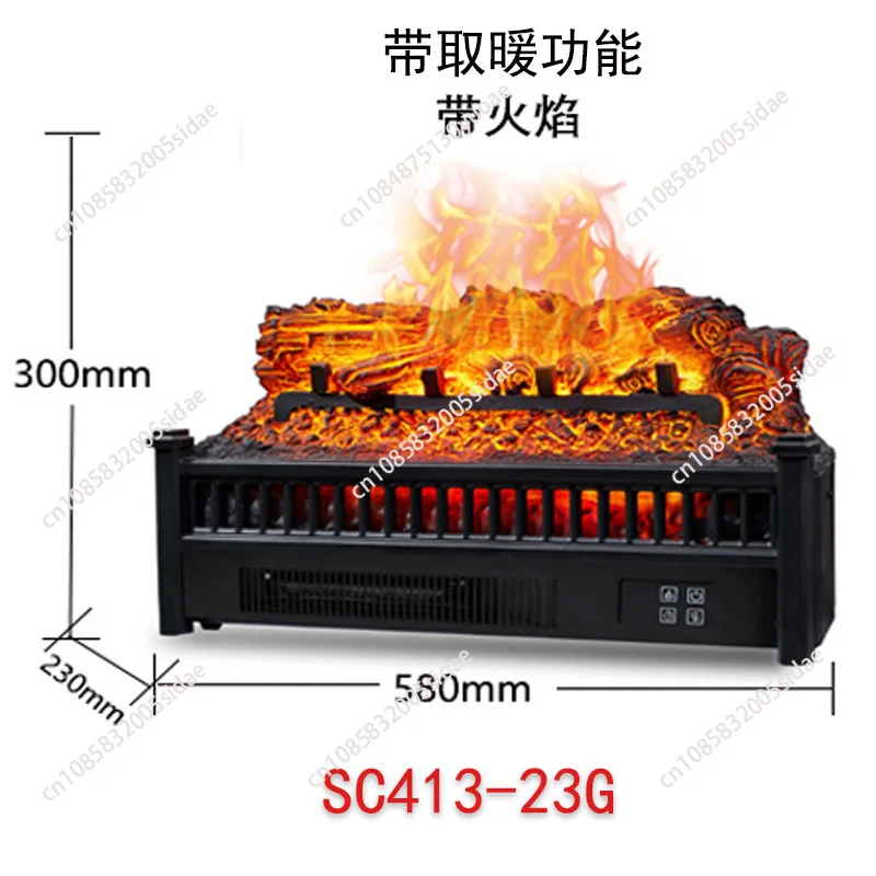 Electric Fireplace Log Set Heater with Realistic Flame Effect with Ember Bed Remote Control Overheating Protection