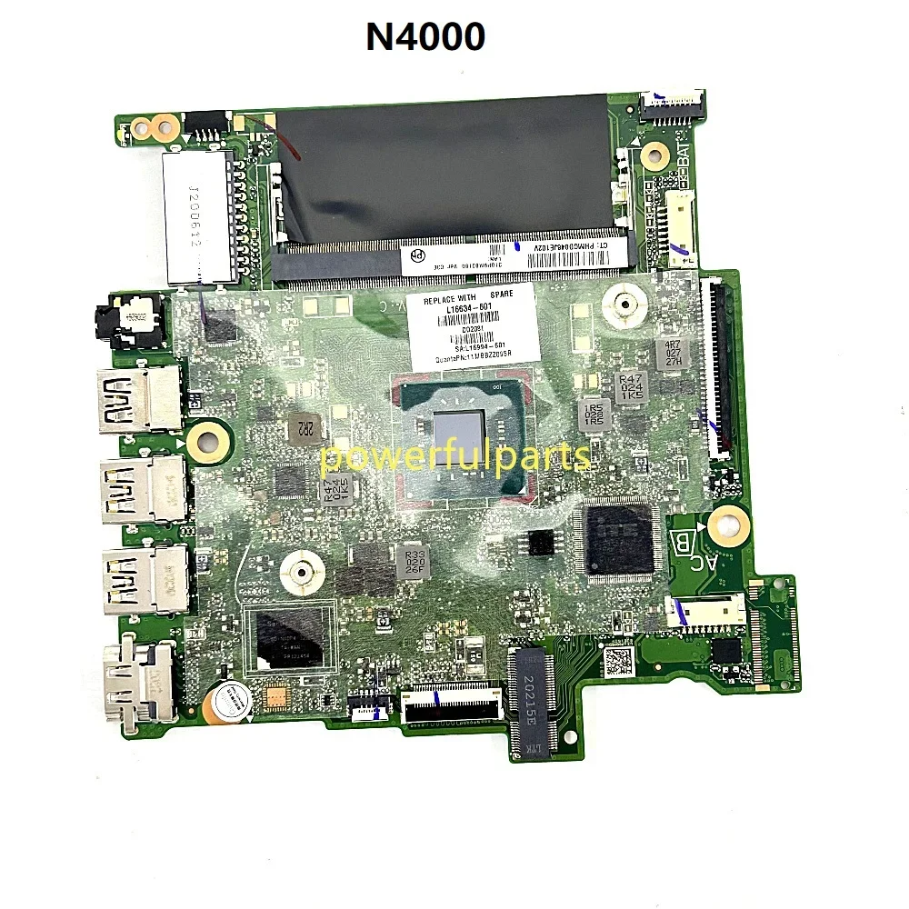For HP Stream 14-CB 14-CB112DX Series Motherboard L16634-601 DA0P9KMB6C1 N4000 CPU On-Board Working Good