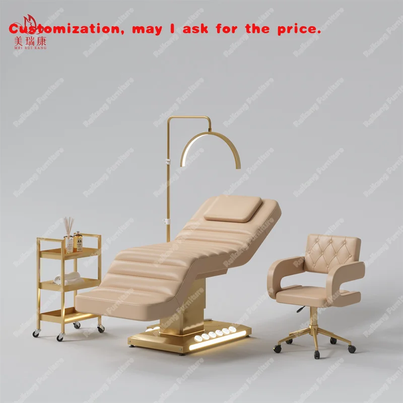 

custom.Beauty Salon Esthetician Furniture Base Curve Bed Cosmetic Eyelash Bed Luxury Spa Massage Table Lash