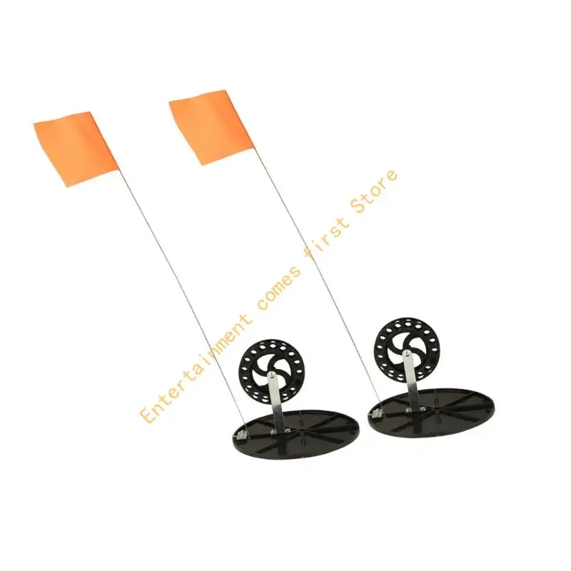 2 قطعة طرف الصيد على الجليد حتى أعلام الصيد في فصل الشتاء أعلام الصيد على الجليد حتى مجموعة مع حقيبة التخزين لصيد الجليد بكفاءة #3