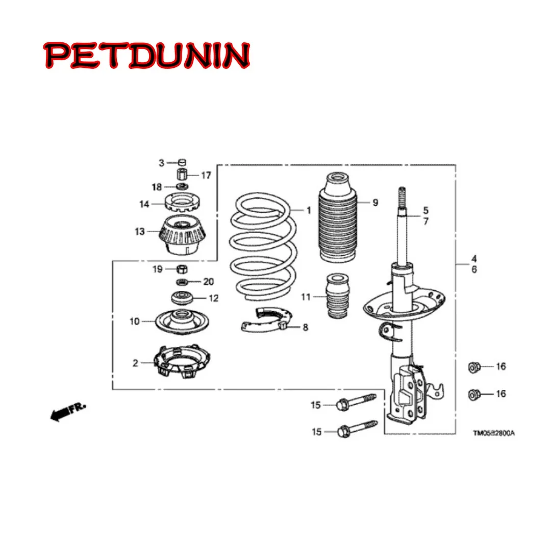 

1SET 51611-TM0-T01 51621-TM0-T01 52610-TM0-T01 Shock Absorber Parts FOR Honda Civic 2009 1.5L