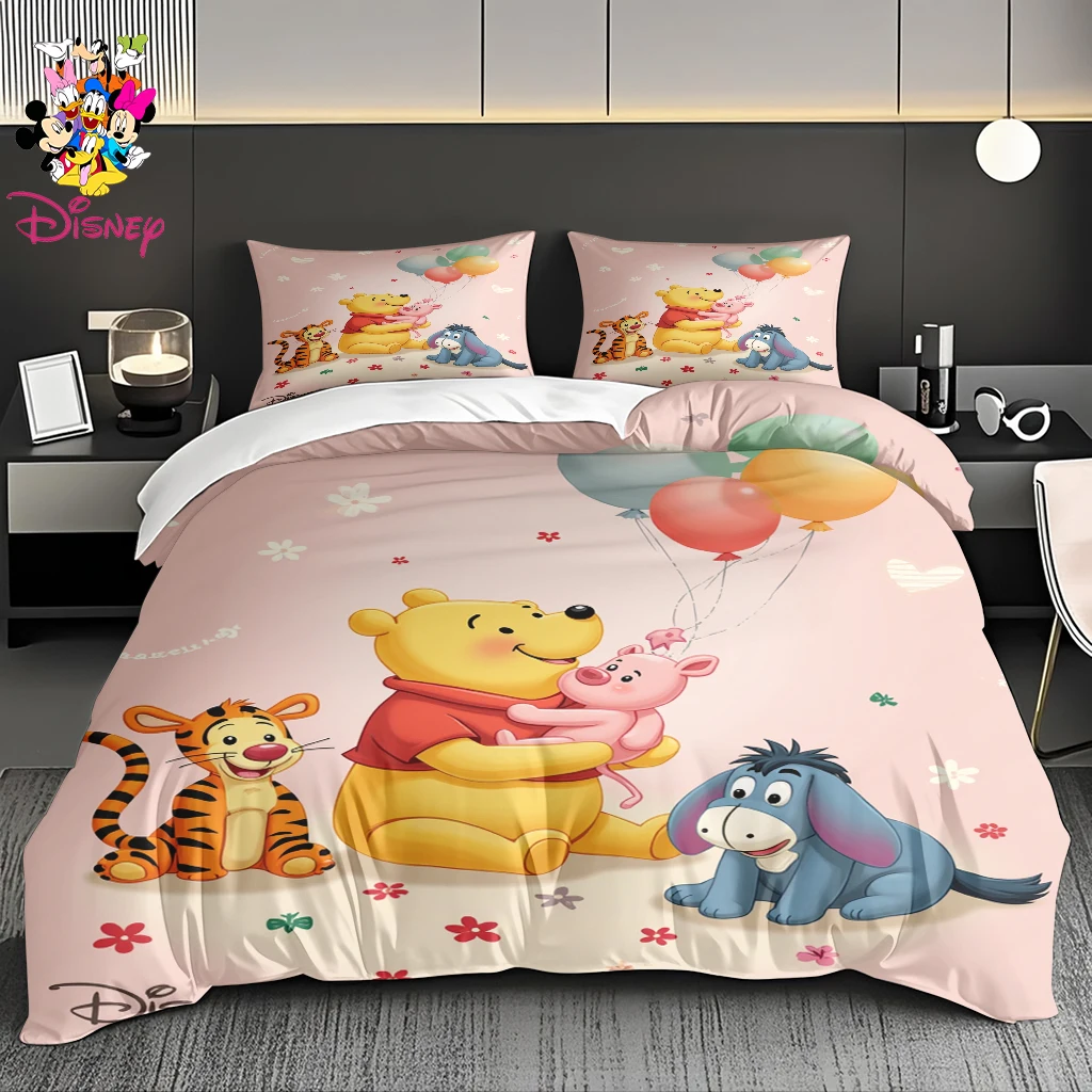

2/3pcs Disney Winnie The Pooh Duvet Cover Set Without Filler Suitable for Home Bedrooms/Guest Rooms/Dormitories All Season Use