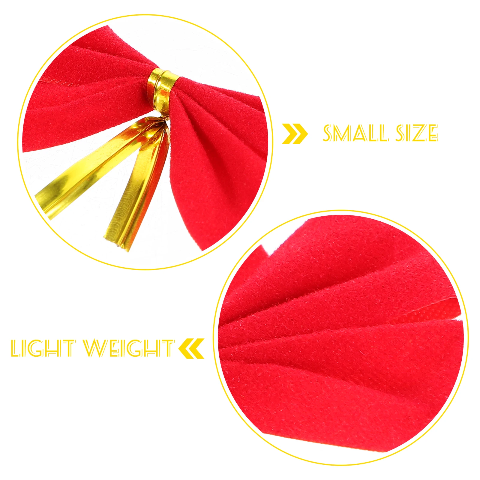 

10Pcs 5cm Red Christmas Bowknots Decor Ribbon Bows Tree Festival Party Ornaments Christmas Ribbon Bowknots Ornaments