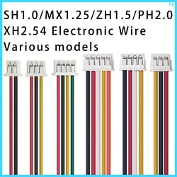 10PCS JST XH2.54/PH2.0/ZH1.5/MX1.25/SH1.0 Wire Cable Connector 2/3/4/5/6/8/10/12 Pin 2.54MM Pitch 10CM/20cm/30CM Plug Line