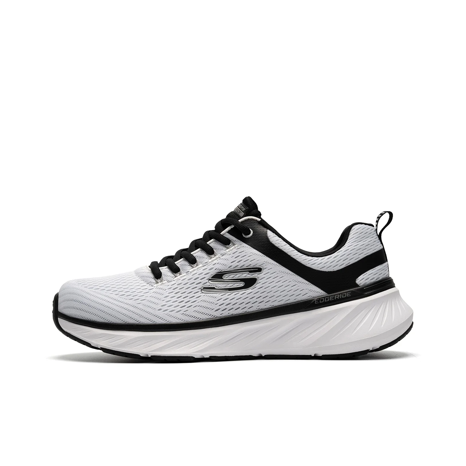 Skechers Edgeride Fashion And Versatile Comfortable Low top Casual Shoes Men's Black White 232843-WBK