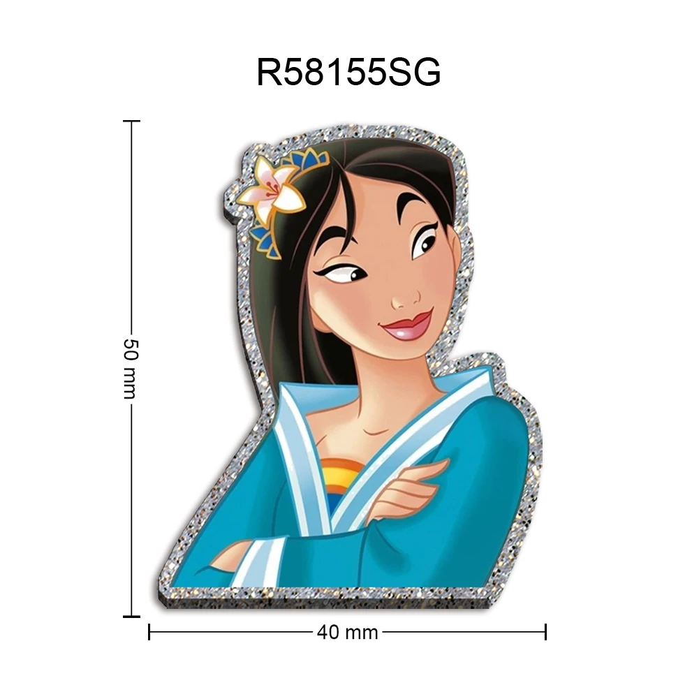 

Pretty Disney Princess Acrylic Glitter Silver DIY Charms Phone Case Decor Craft Festive Earrings Keychain Ornament