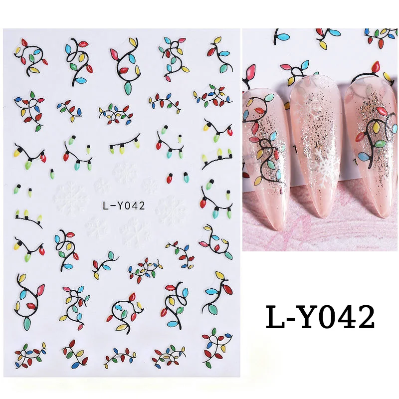 1 قطعة ملصقات أظافر عيد الميلاد المضيئة أضواء ملونة نجوم تصميم في الظلام النيون مسمار المنزلق ملصق مانيكير الزينة