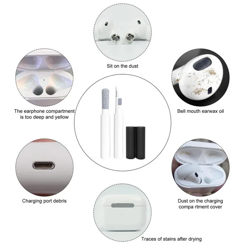 New Earphone Cleaner Pen Multifunctional Cleaning Tool Kit for AirPods Bluetooth Headset Computer Keyboard Headphones Dust Brush
