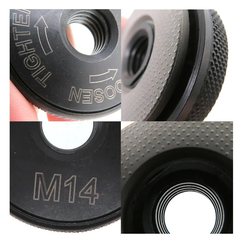 M14 Thread Angle Grinder Flange Nut Black Quick Change Self Locking Flange Nut Quick Release Flange Nut Replacement Part