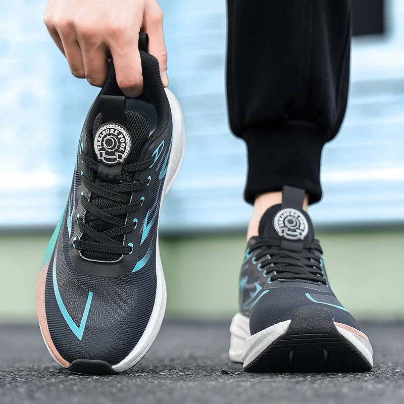 Men's Summer Breathable Mesh Running Shoes with Carbon Plate, Ultra-Light Soft Sole Athletic Sneakers for Gym Workout, Casual & view 5