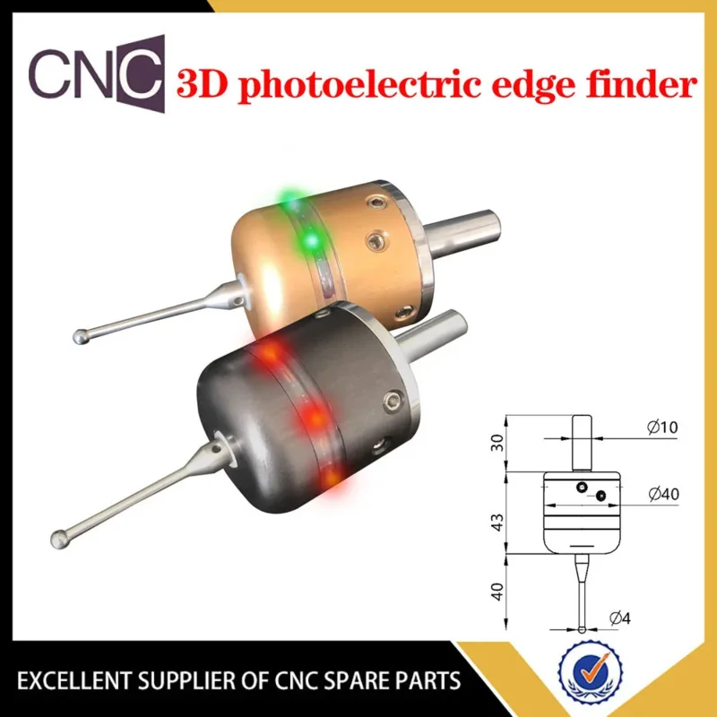 CNC three-coordinate 40mm 3d photoelectric edge finder center rod with steel tungsten probe