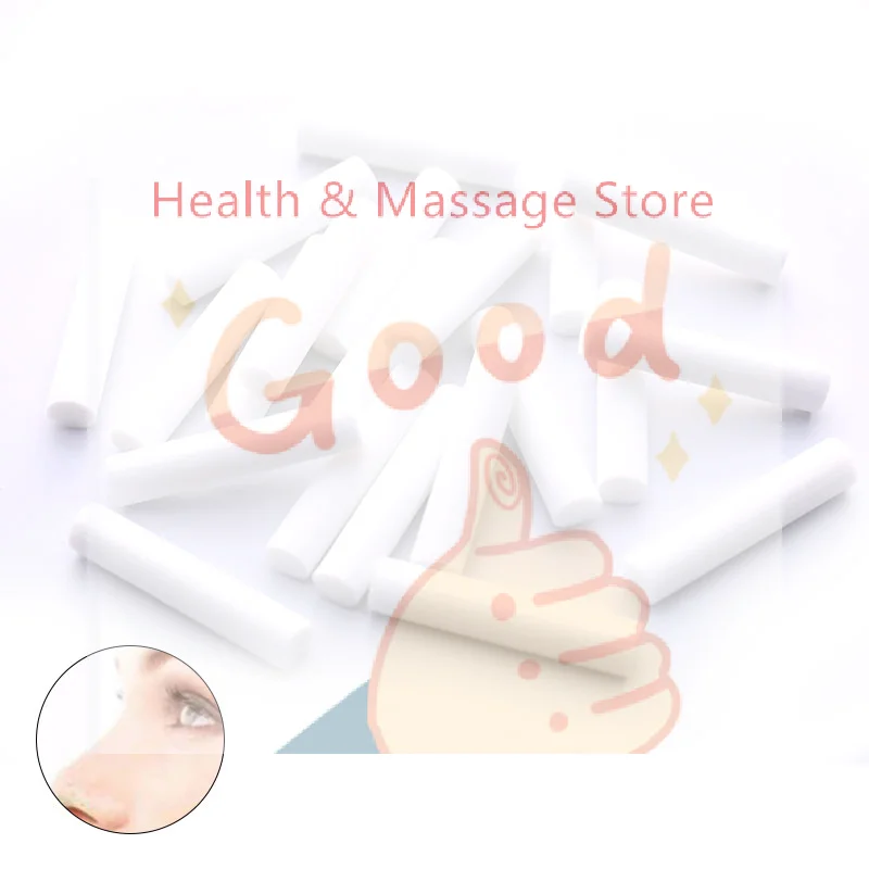 【WA】20Pcs Nasal Inhaler Replacement Cotton Wicks Aromatherapy Inhaler Refill Wick Stick Package,