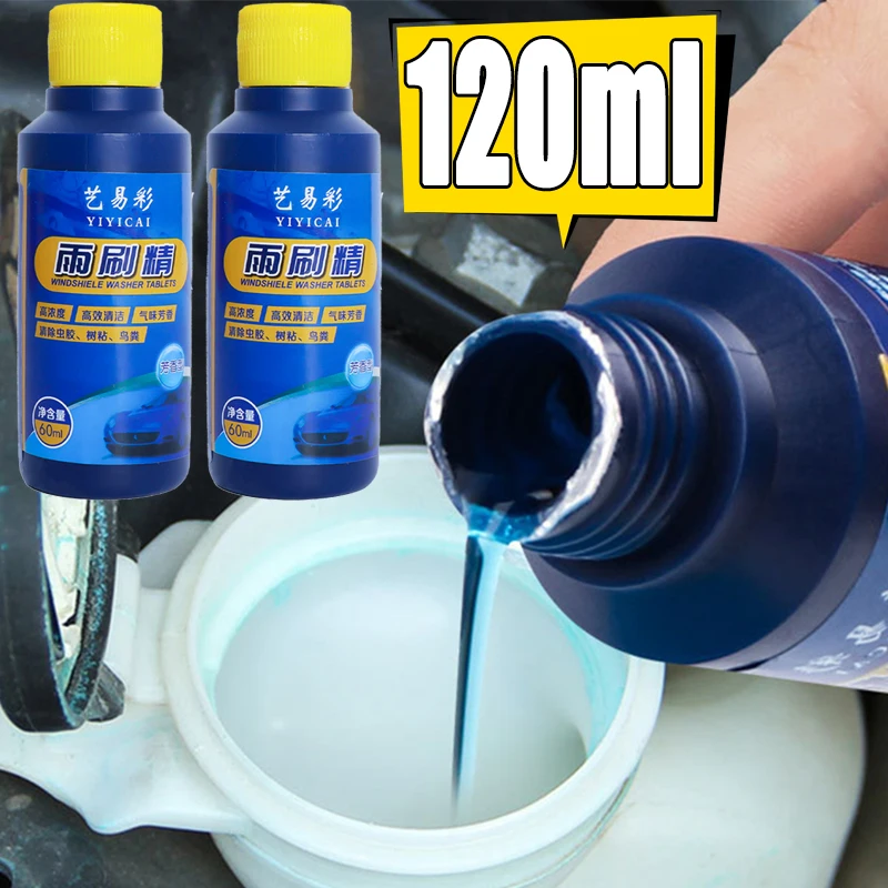 Windshield Washer Fluid 60ml Concentrated Dirt Remover Fragrant Automotive Windscreens Glass Cleaner Cars Cleaning Tools