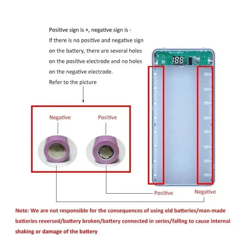 DIY 8/10 Slot 18650 Battery Holder Power Bank Case Dual USB Type C Charger Shell For iPhone Xiaomi Huawei 18650 Battery Cases view 6