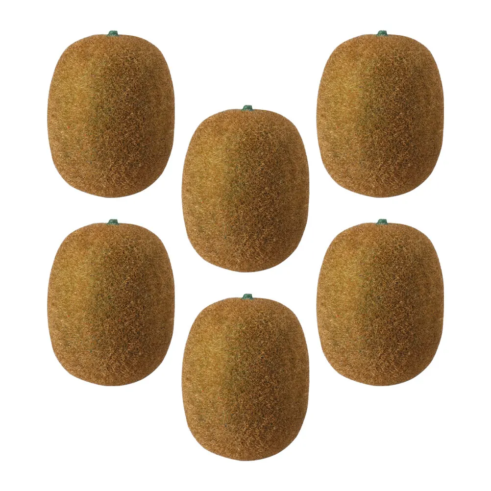 6 Pcs Realistic Fruit Simulated Kiwi Decoration Simulation Accessories Man Decorations