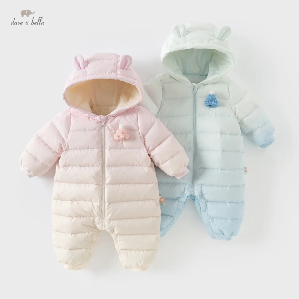 

Dave Bella Newborn Clothes Winter Boys Girls White Duck Down Jumpsuit Thicken Plush Creeper Outerwear Children Romper DB4242874